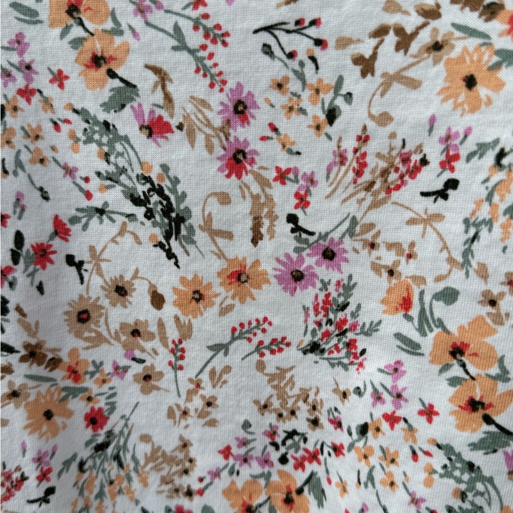 Women’s cotton knit ditsy floral top, Large-Tall